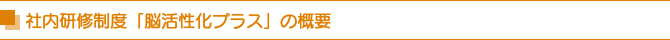 社内研修制度「脳活性化プラス」の概要 社内研修制度「脳活性化プラス」の概要